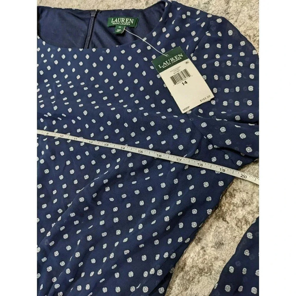 NWT Lauren Ralph Lauren Women's Polka-dot Dress Size 14 (MSRP $165) - Picture 5 of 8